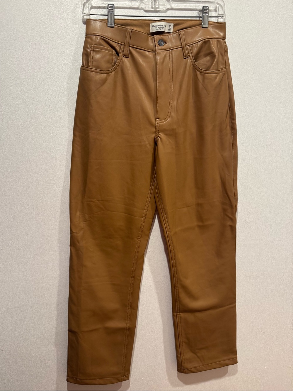 Abercrombie & Fitch The 90's Straight Ultra High-Rise Vegan Leather Pants